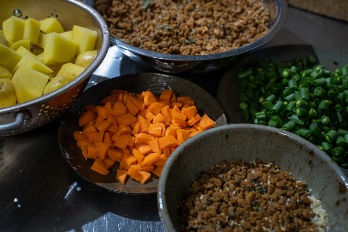 Buddha bowl with quinoa, roasted vegetables, and tahini dressing